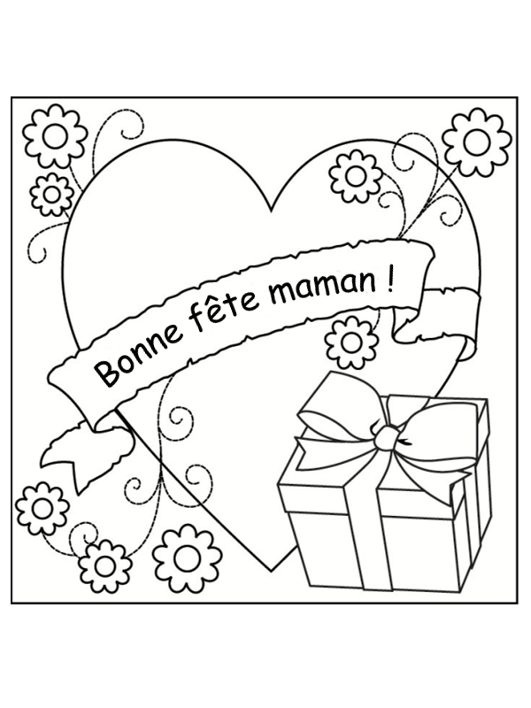 poeme et coloriage fete des meres