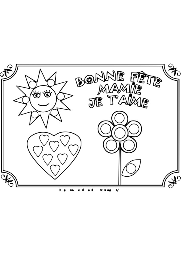 Coloriage fête des grands mères sur Hugolescargot  - coloriage fete des mamies