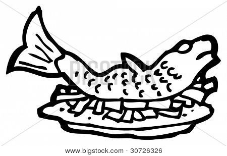dessin � colorier fish n chips