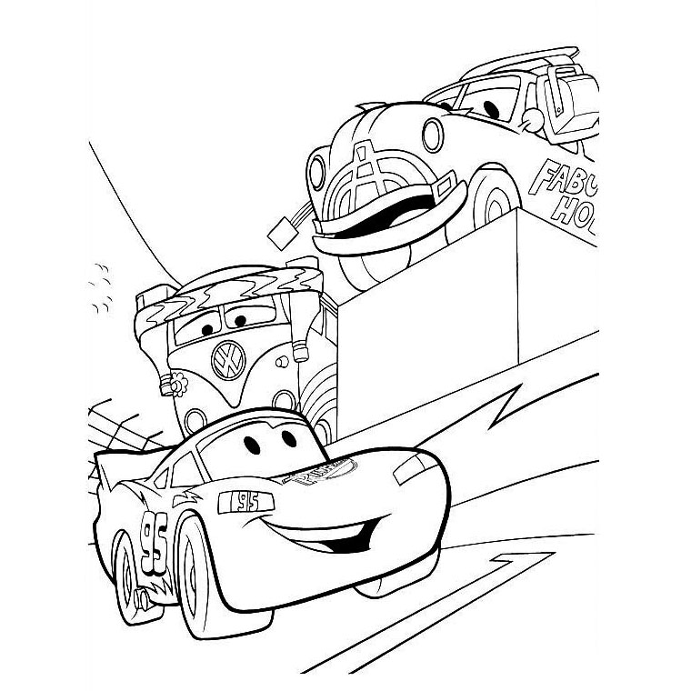 Coloriage Flash Mcqueen Et Martin - Dessin et Coloriage