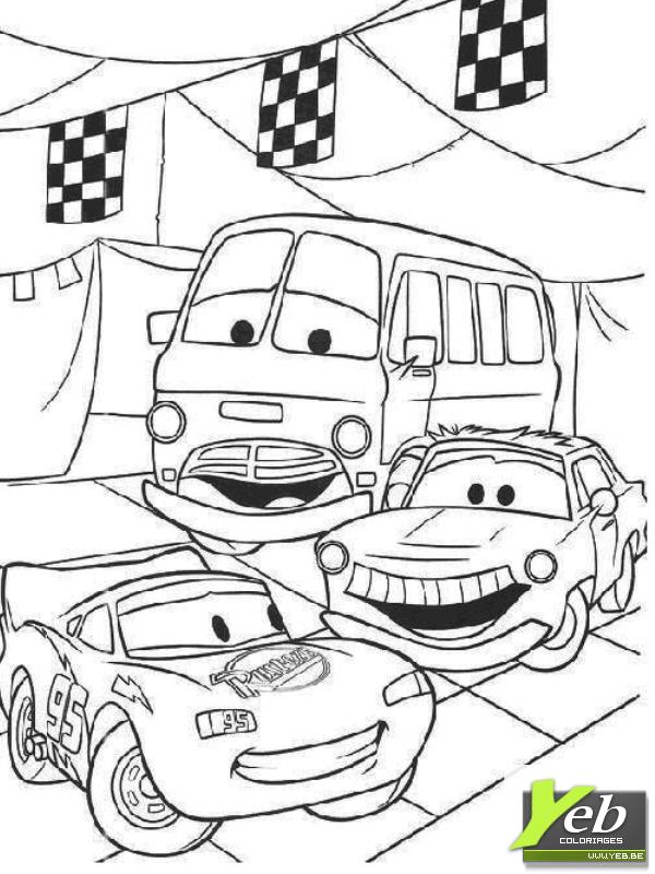 dessin a colorier flash mcqueen et martin a imprimer