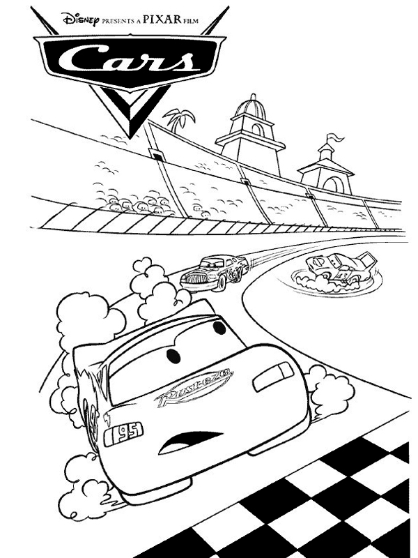 dessin a colorier de voiture flash mcqueen