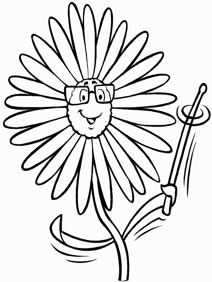 coloriage fleur 7 ptales