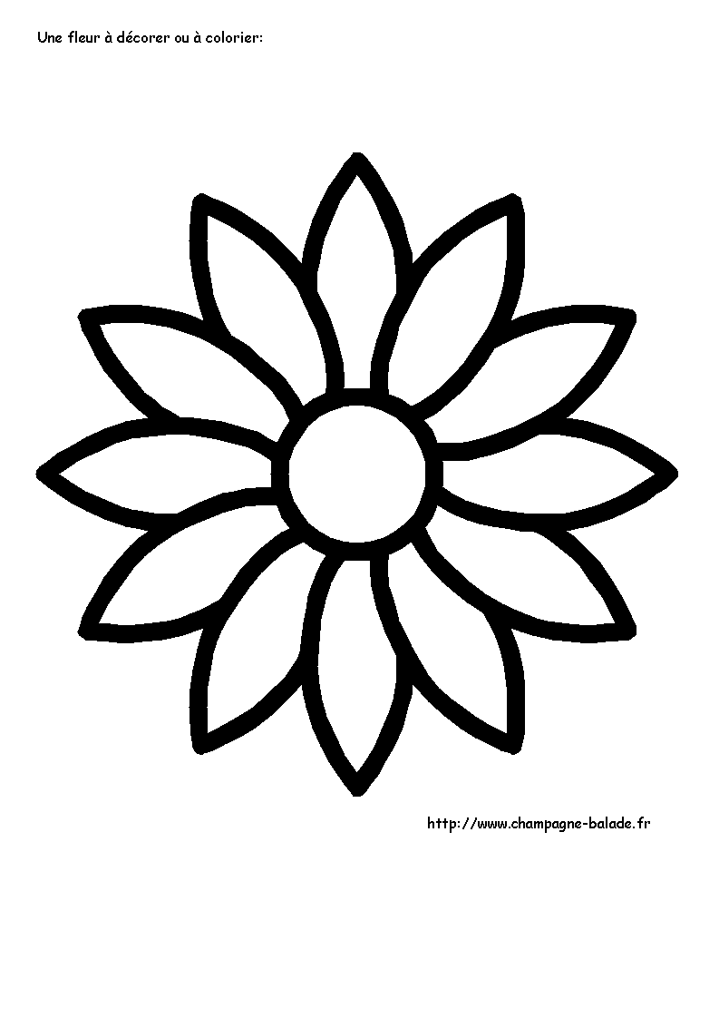 dessin Ã colorier fleur simple a imprimer