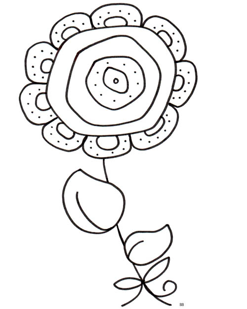 dessin à colorier fleur princesse