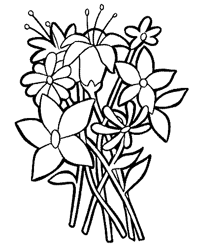 imprimer coloriage bouquet fleurs