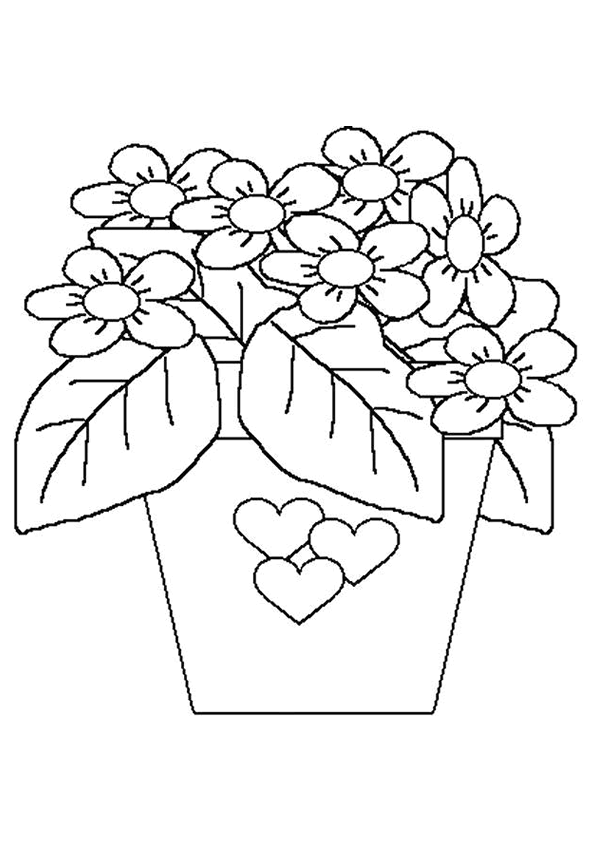 dessin à colorier fleurs et plantes