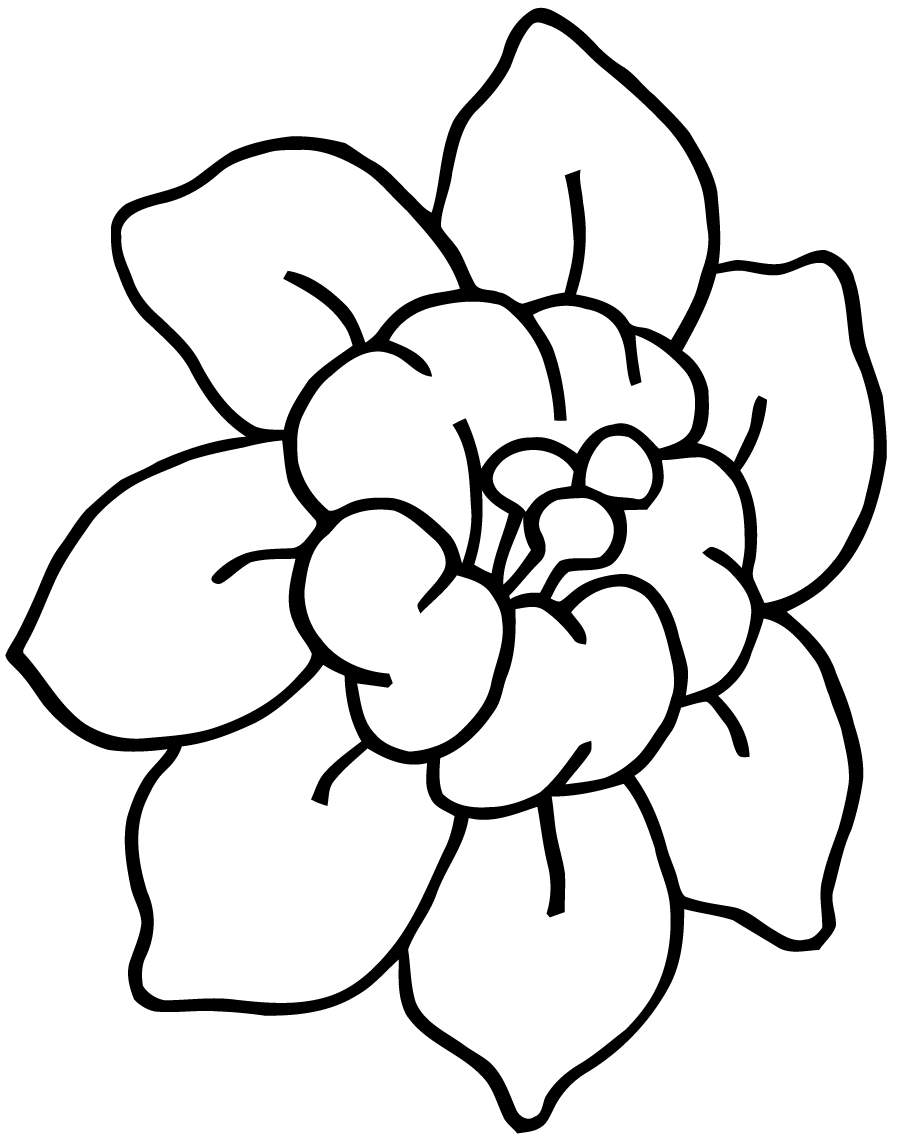 dessin à colorier grande fleur