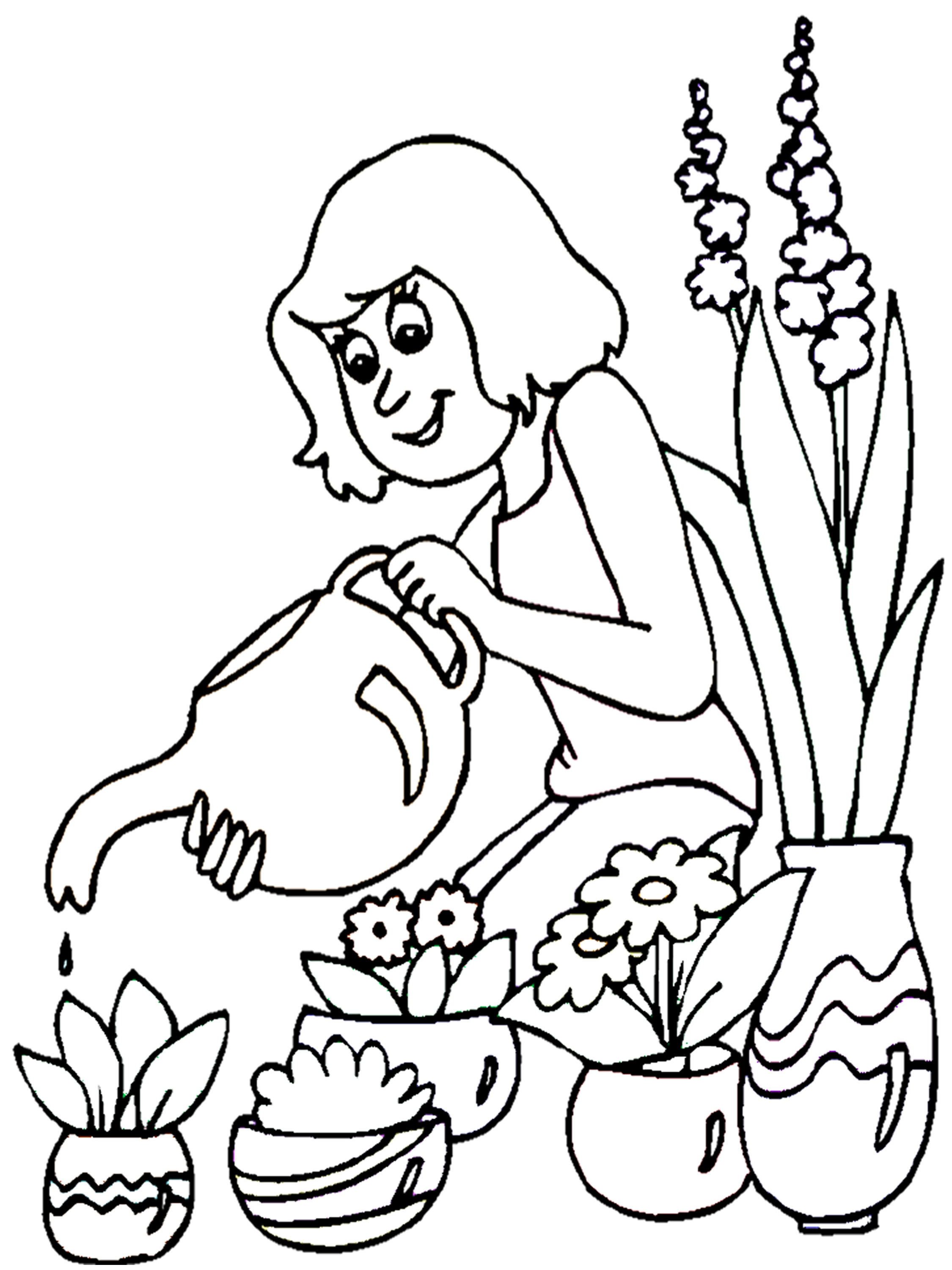 coloriage imprimer fleuriste