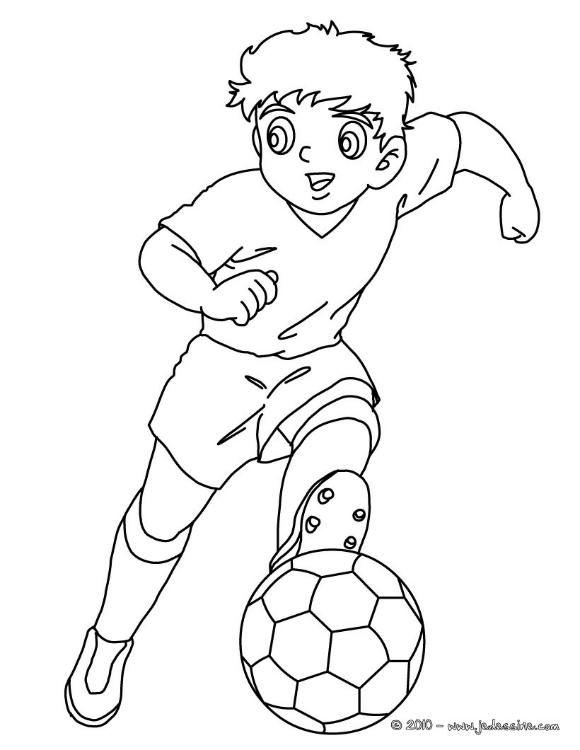 coloriage à dessiner footballeur imprimer