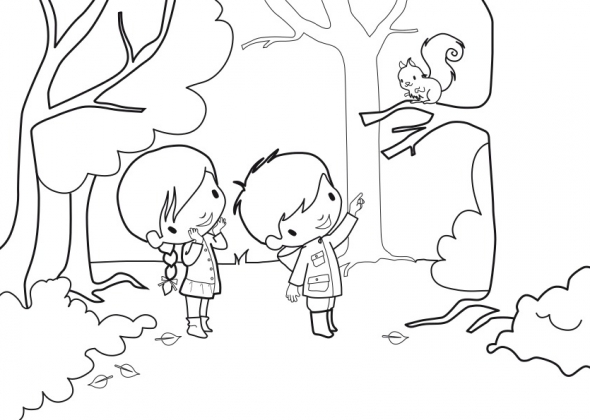 coloriage foret