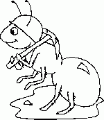 dessin à colorier cigale fourmi jean fontaine