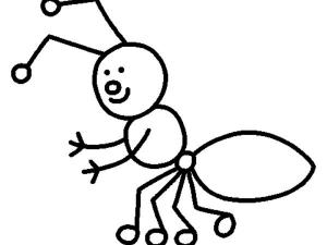 dessin à colorier fourmiz