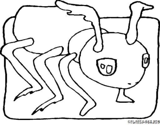 coloriage à dessiner fourmi trainant un char