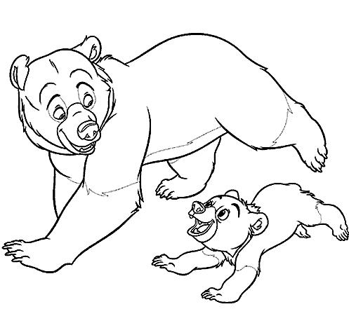 Coloriage à Dessiner Frere Des Ours A Imprimer