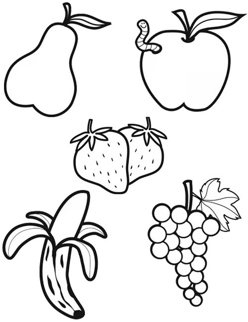 dessin à colorier fruit automne