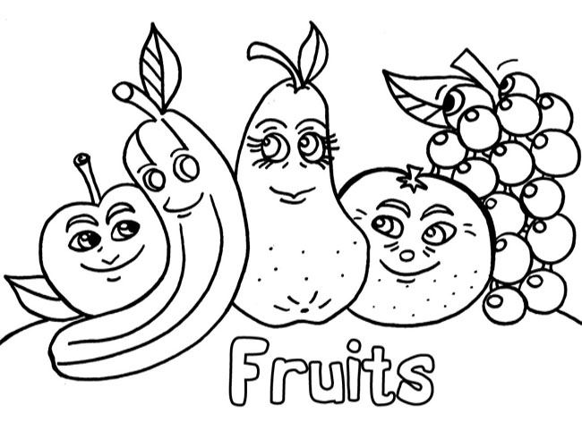 dessin fruit et legumes rigolo