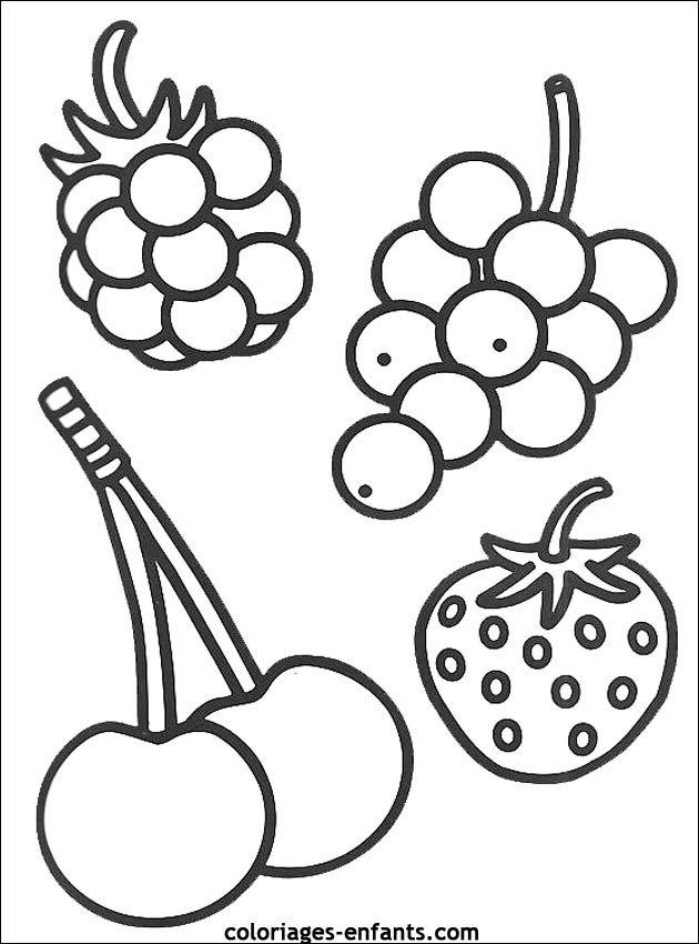 coloriage fruits raisin à imprimer