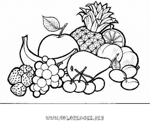 coloriage à dessiner maternelle fruits et légumes