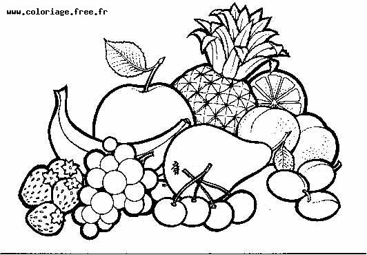 dessin à colorier fruits oasis