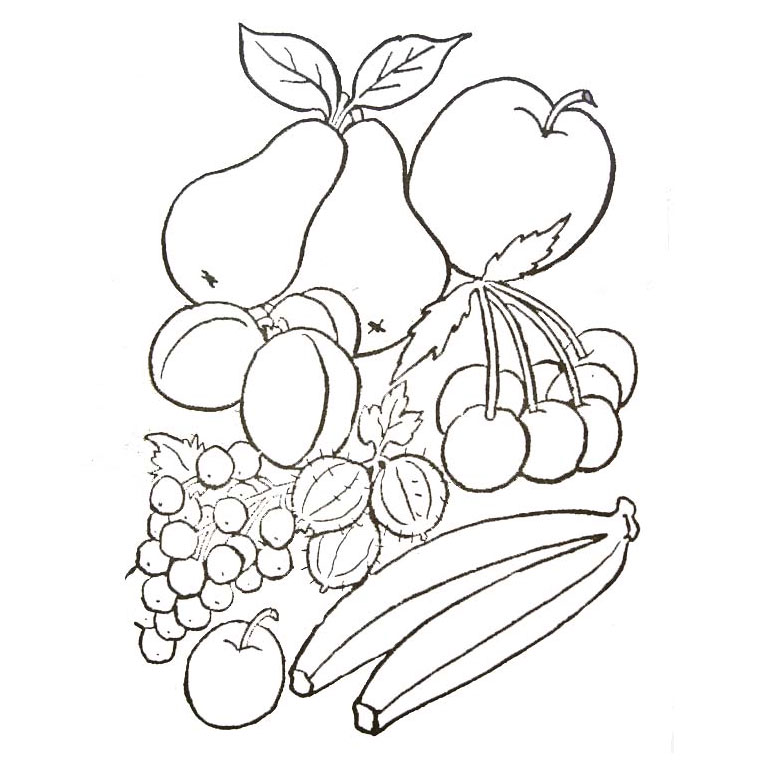 coloriage corbeille fruit