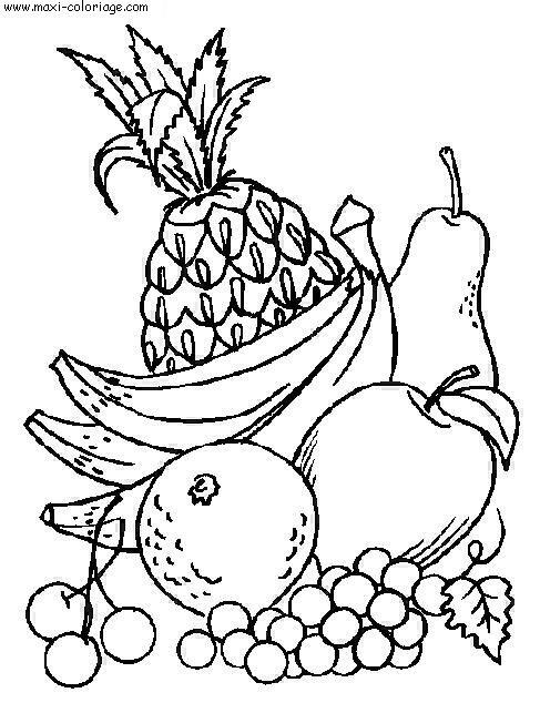 dessin à colorier fruits et légumes