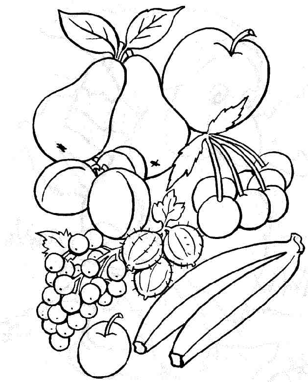 dessin à colorier fruits exotiques