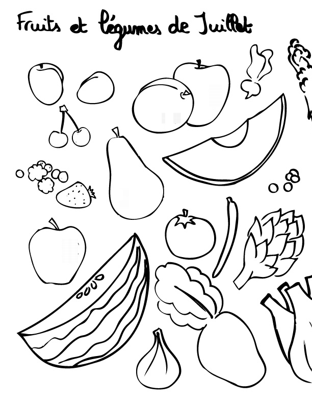 coloriage fruits et legumes maternelle