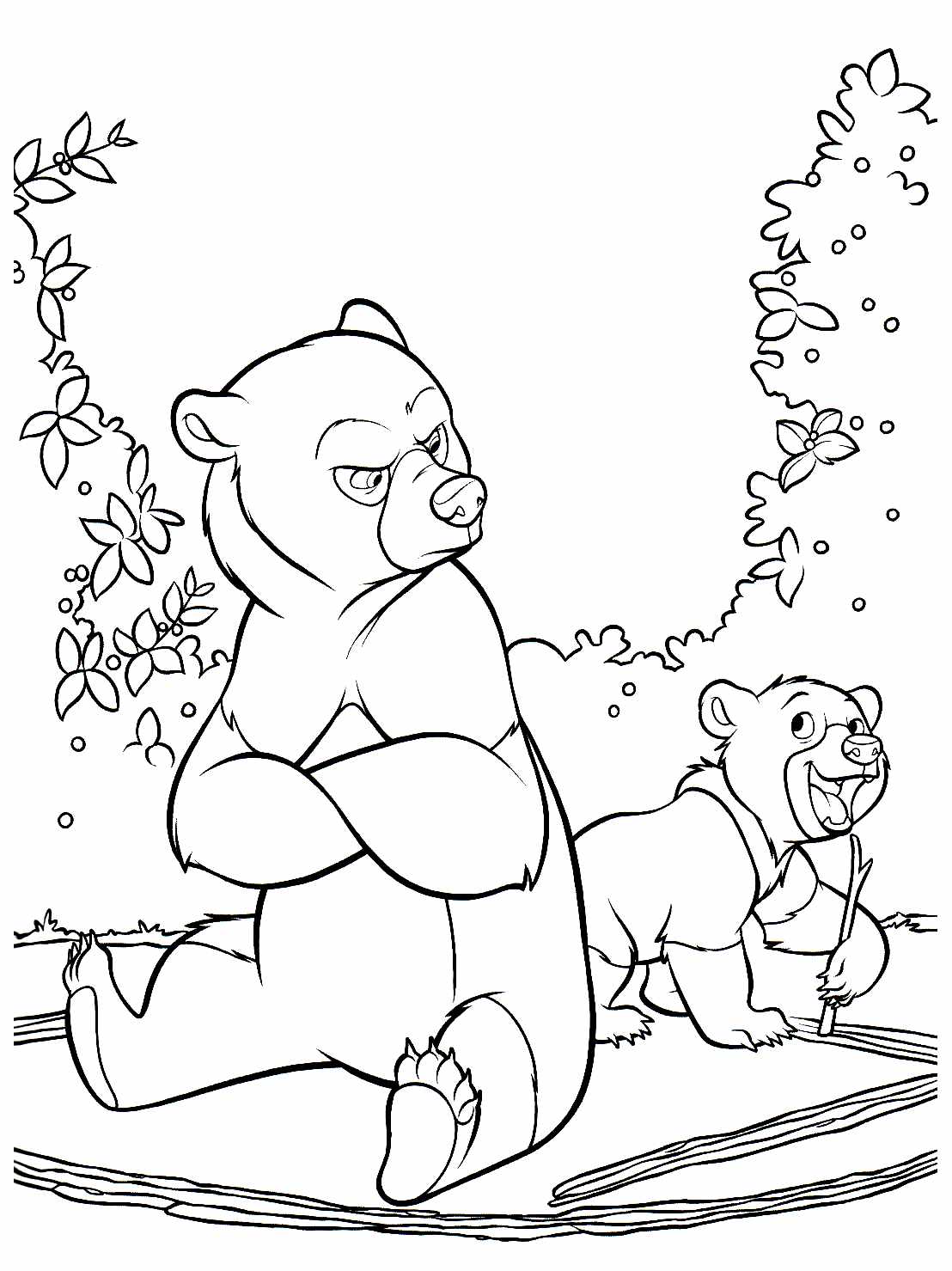 dessin à colorier à imprimer frere des ours