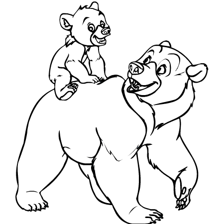 coloriage à dessiner à imprimer frere des ours