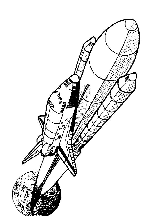 coloriage à dessiner fusée espace