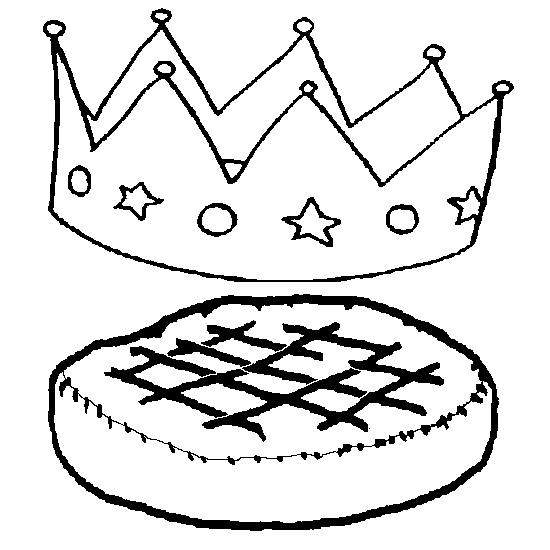 dessin galette des rois et couronne