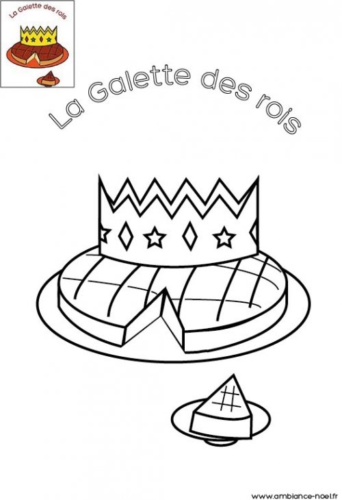 coloriage galette des rois couronne