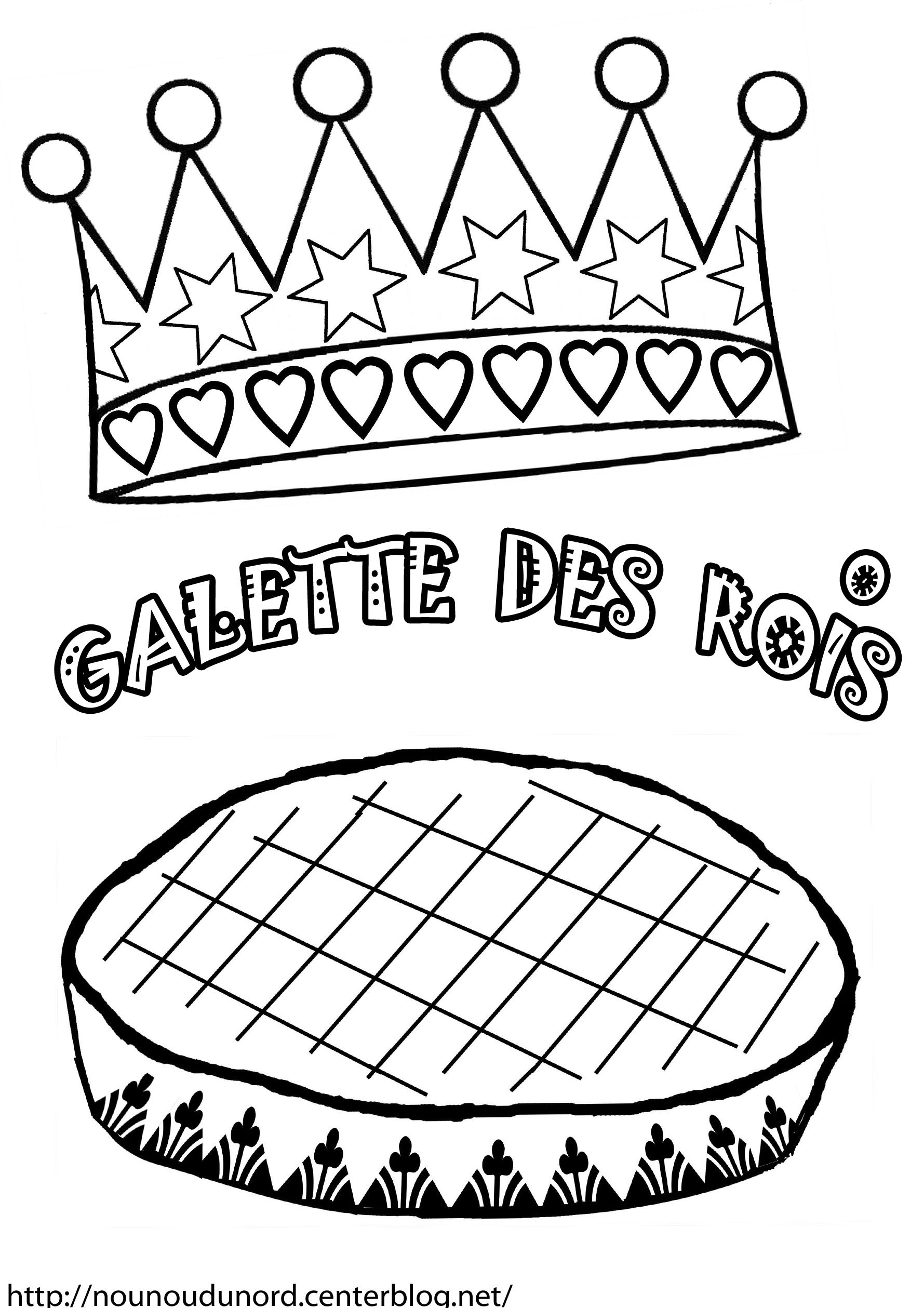 dessin à colorier galette des rois à imprimer