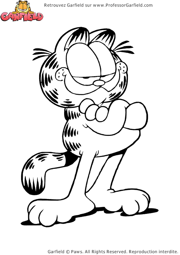 dessin à colorier garfield a imprimer gratuit