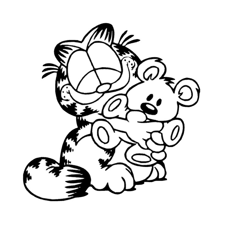 coloriage garfield odie