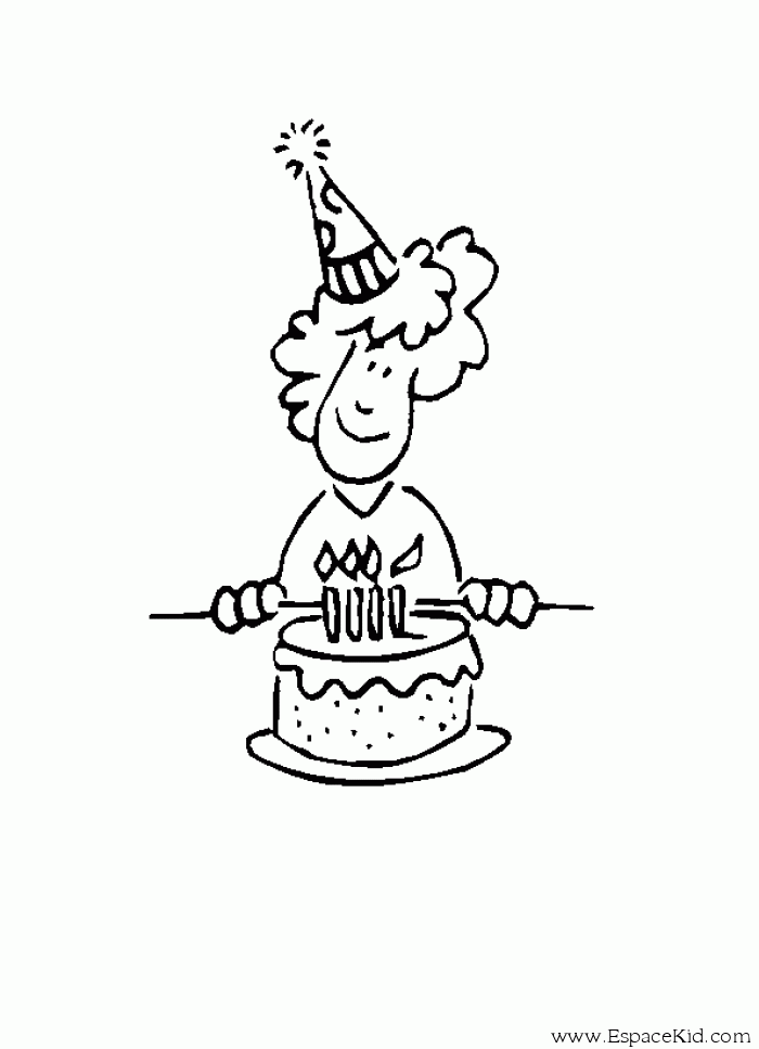 dessin à colorier gateau anniversaire 9 ans