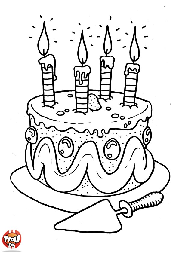 coloriage  dessiner gateau anniversaire 8 ans