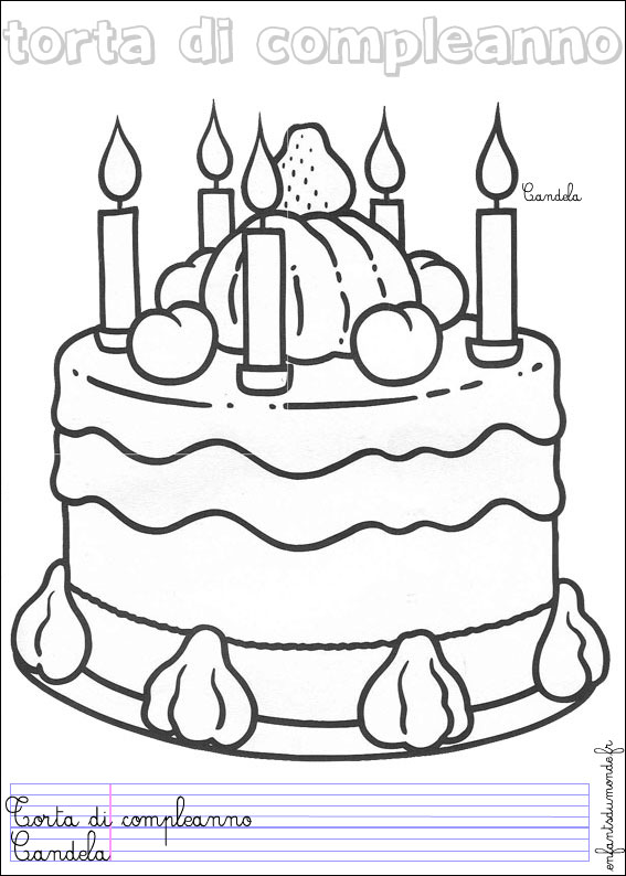 Coloriage Gateau Anniversaire 3 Ans