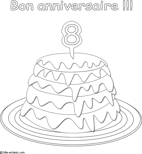 Dessins De Coloriage Gateau Anniversaire A Imprimer