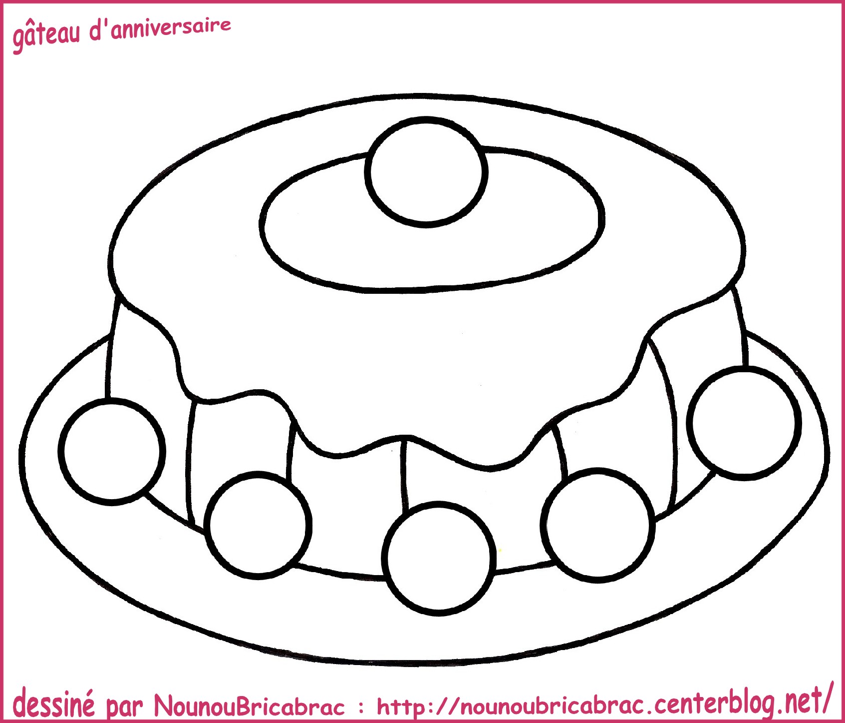 coloriage gateau anniversaire sans bougie