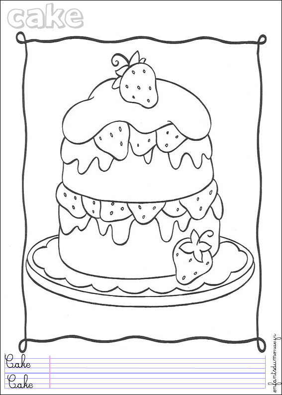 dessin à colorier gateau anniversaire titi