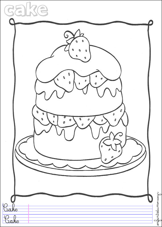 dessin  colorier gateau anniversaire titi