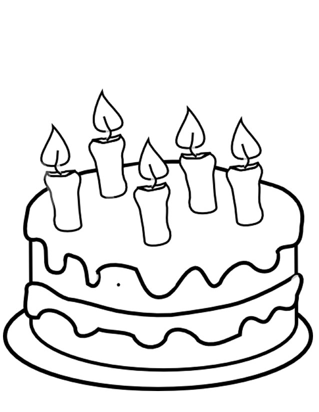 dessin en ligne gateau anniversaire