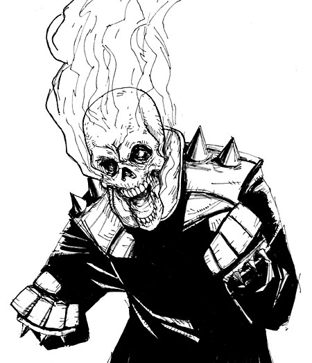 coloriage à dessiner gratuit de ghost rider