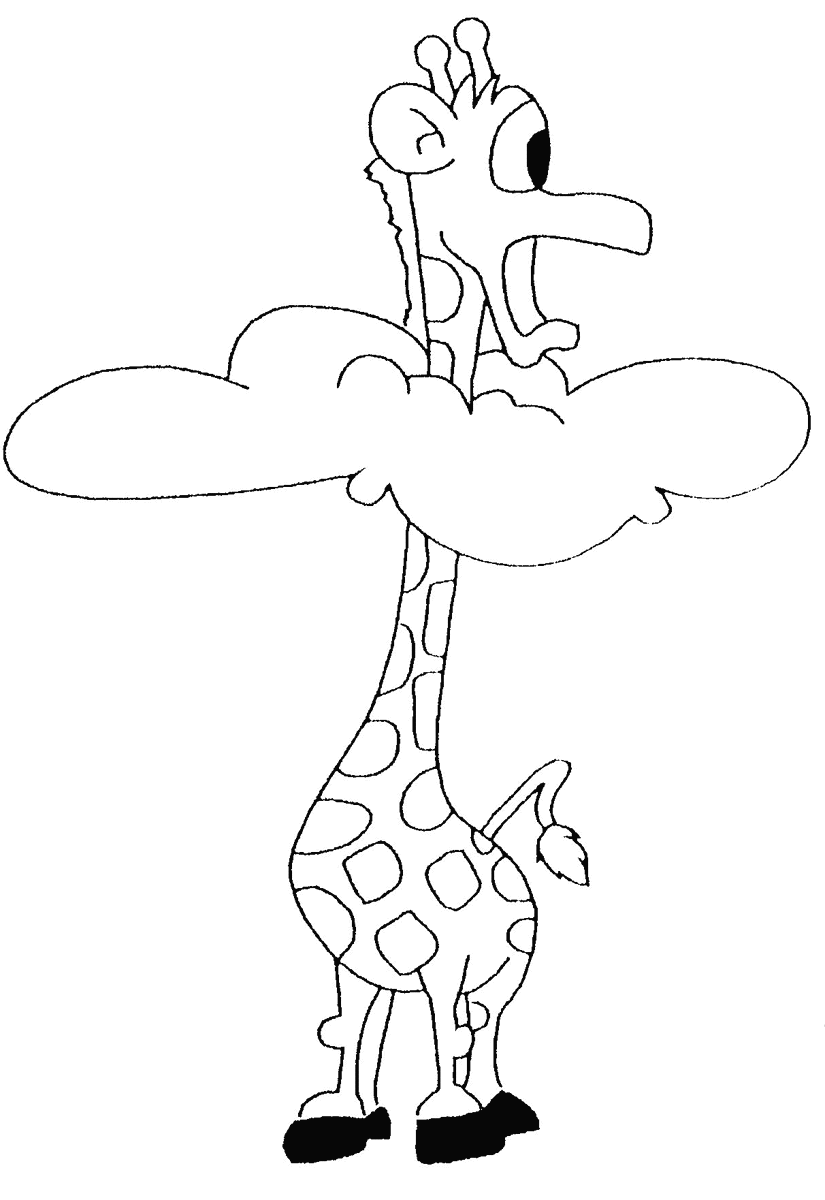 coloriage girafe rigolote