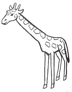 coloriage à dessiner girafe et girafon