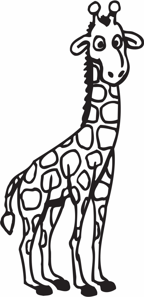 dessin à colorier girafe facile