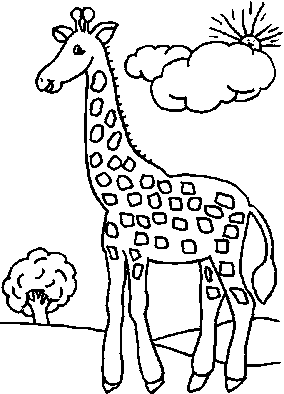coloriage à dessiner girafe rigolote a imprimer gratuit