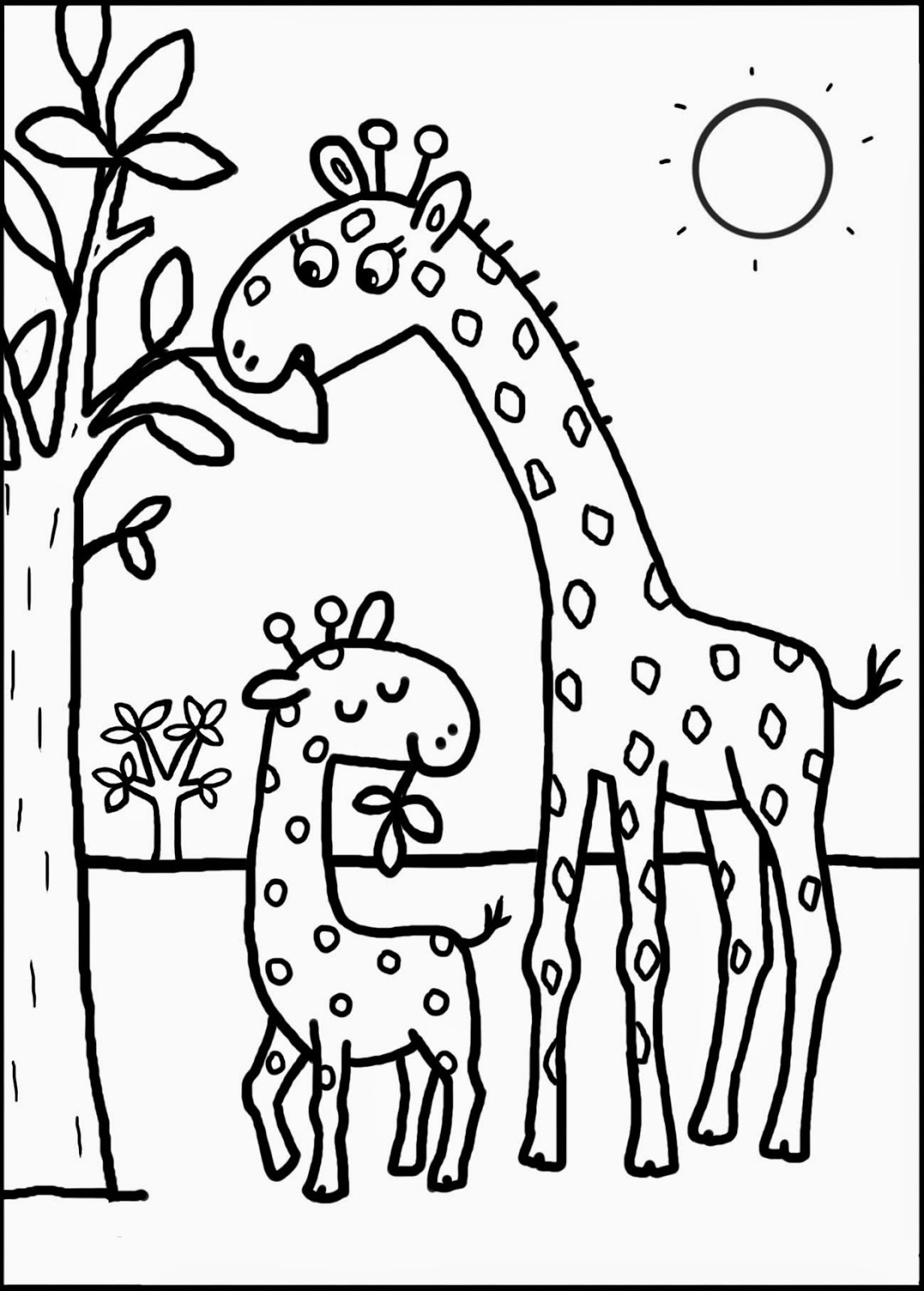 vrac coloriage à dessiner girafe